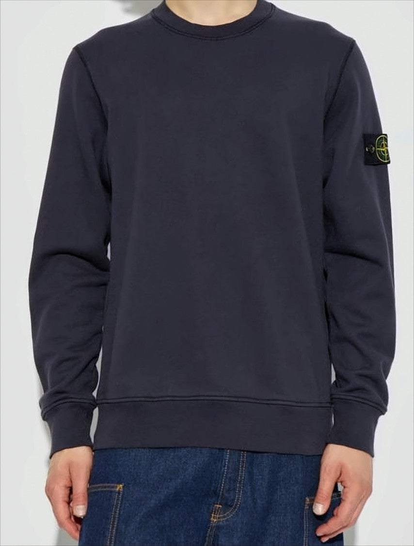 Stone Island Relaxed Fit Long-Sleeve Crewneck Sweatshirt With Distinctive Patch