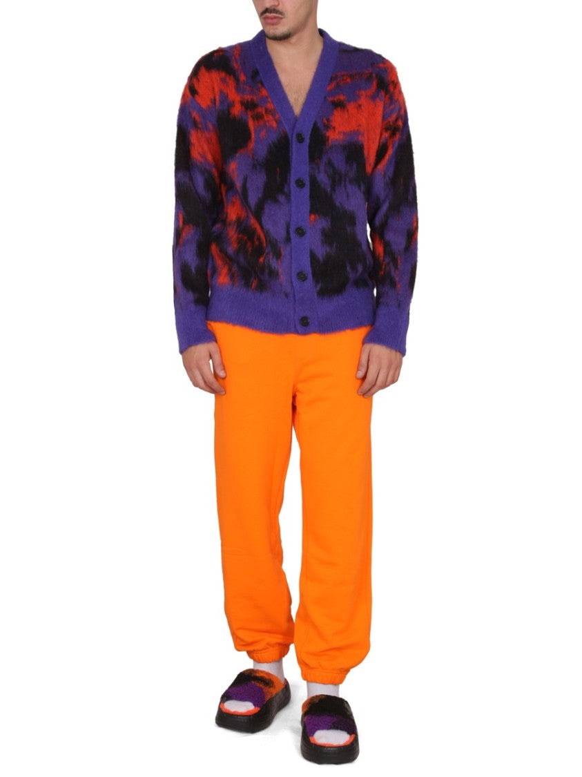 Msgm V-Neck Cardigan With Ribbed Detailing