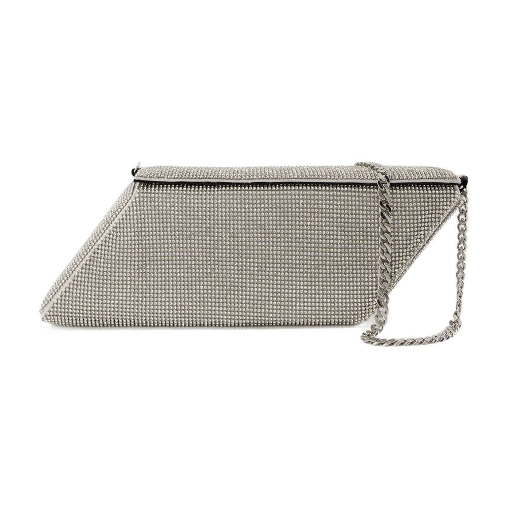 Kara Parallelogram Brass Shoulder Bag With Textured Metallic Finish
