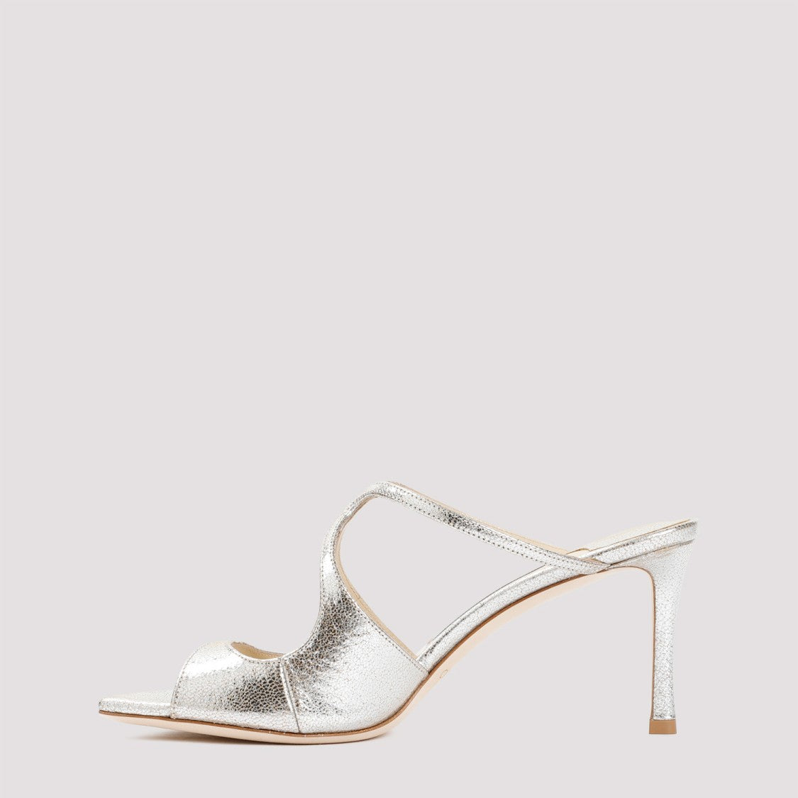 Jimmy Choo Champagne Leather Anise 75 Sandals