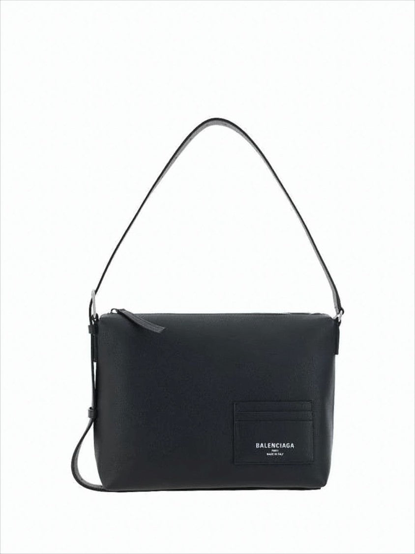Balenciaga Rectangular Textured Leather Shoulder Bag With Adjustable Strap