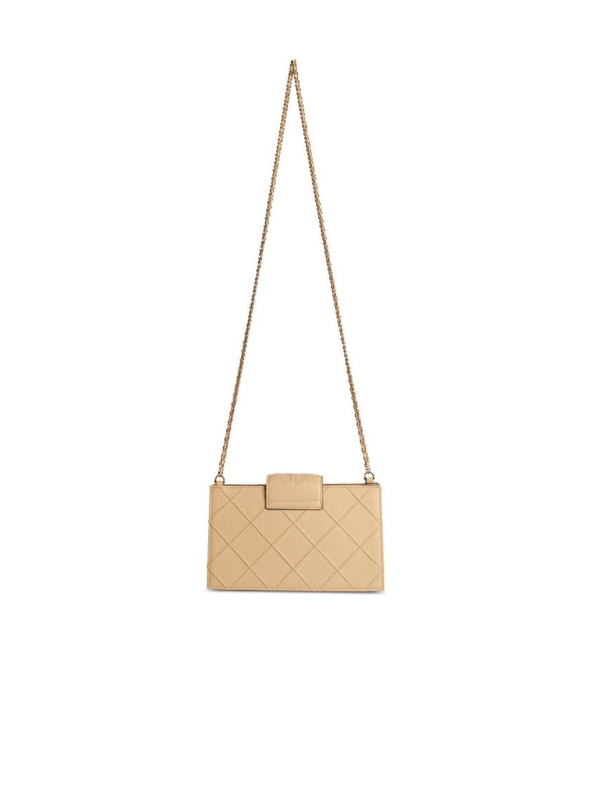 Tory Burch Cream Leather Chain Wallet