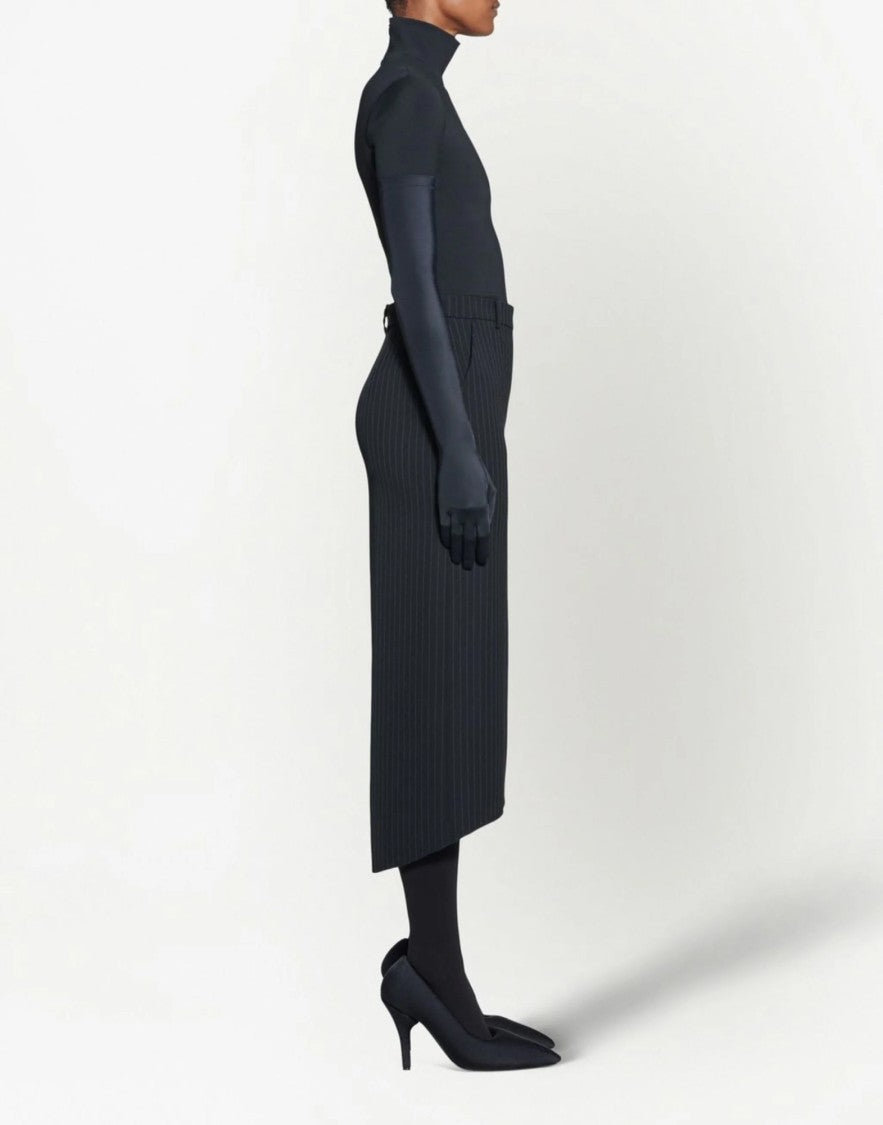 Balenciaga Hourglass Pinstripe Pencil  Skirt