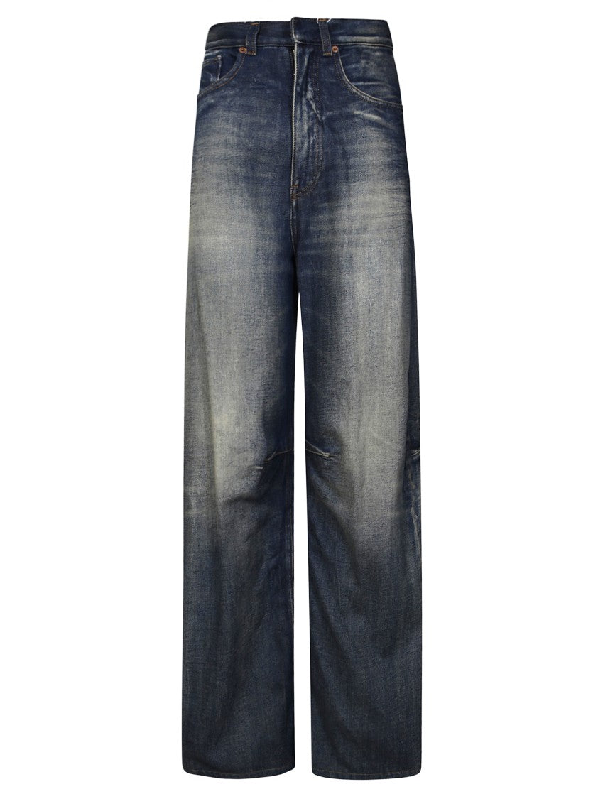 Mm6 By Maison Margiela High-Waisted Straight-Leg Jeans With Classic Five-Pocket Design