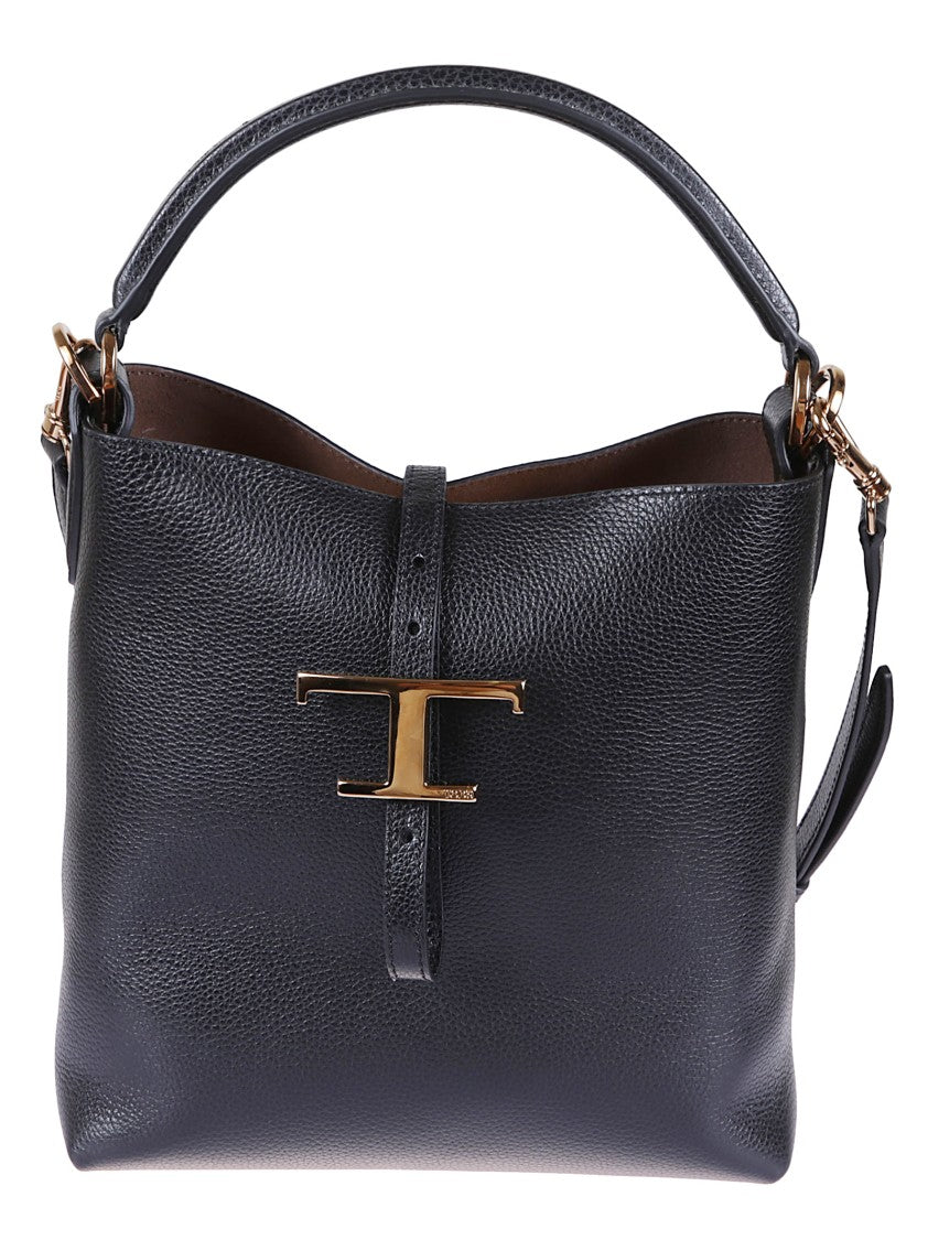 Tod's Hammered Leather Shoulder Bag With T Pendant