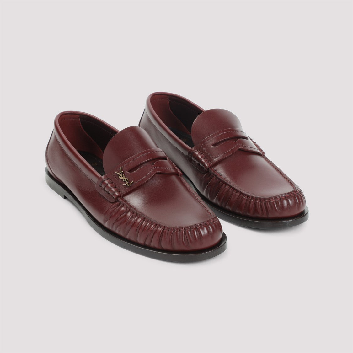 Saint Laurent Red Leather Loafers