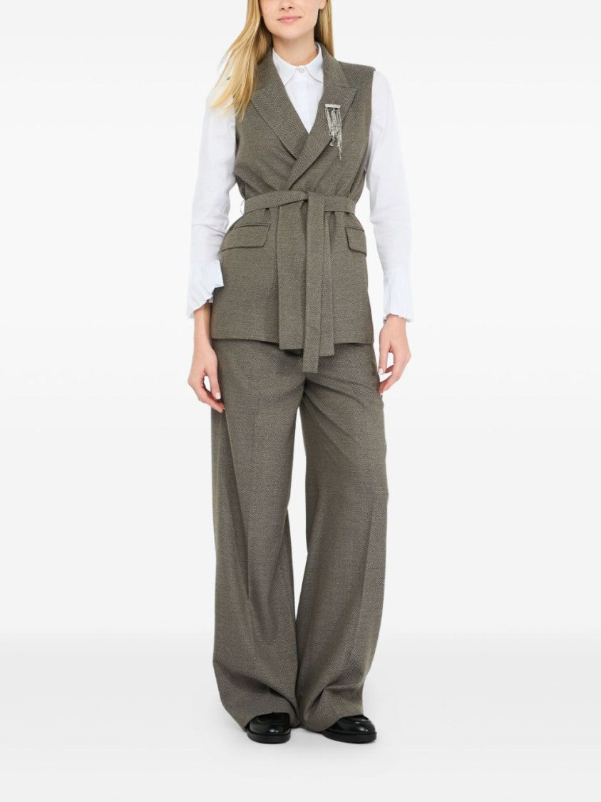 Liu Jo Tailored Sleeveless Jacket With Belted Waist