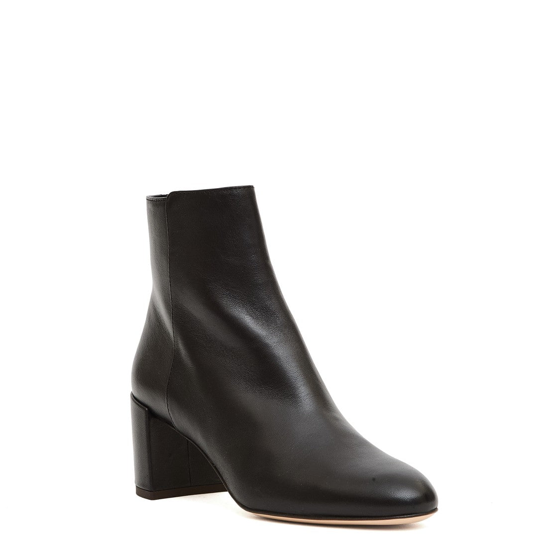 Agl Chocolate Nappa Leather Ankle Boot With 5 Cm Block Heel