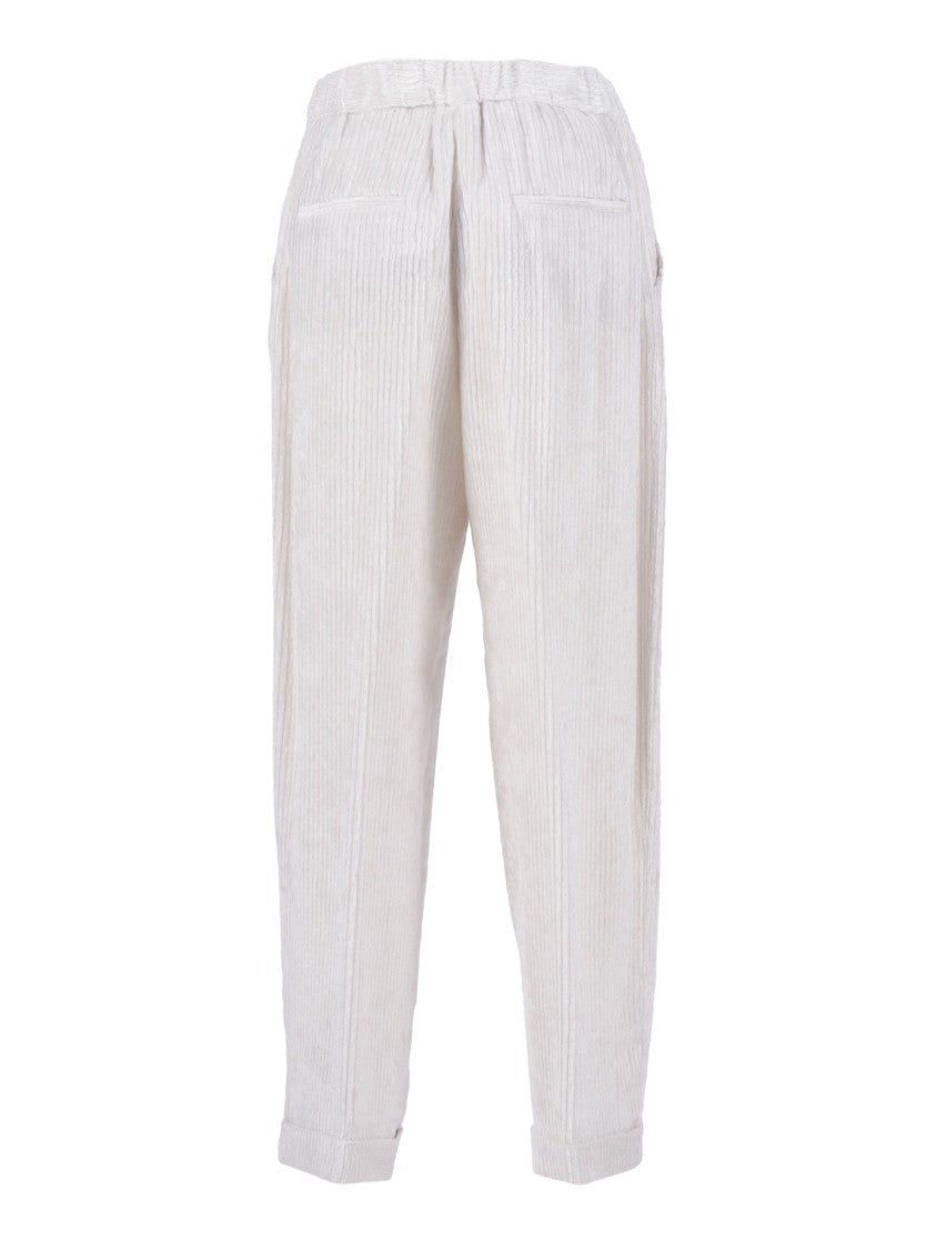 Peserico Relaxed Fit Trousers With Textured Ribbing