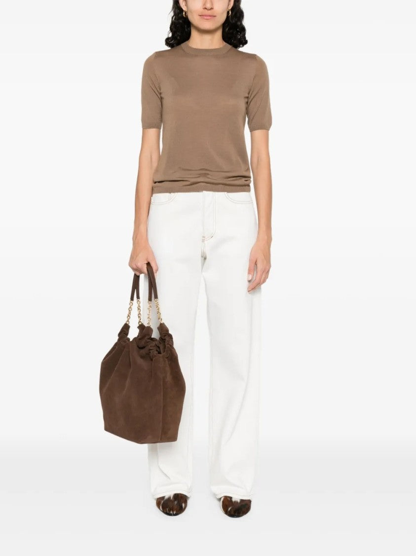 Max Mara Fitted Knit Top With Round Neckline