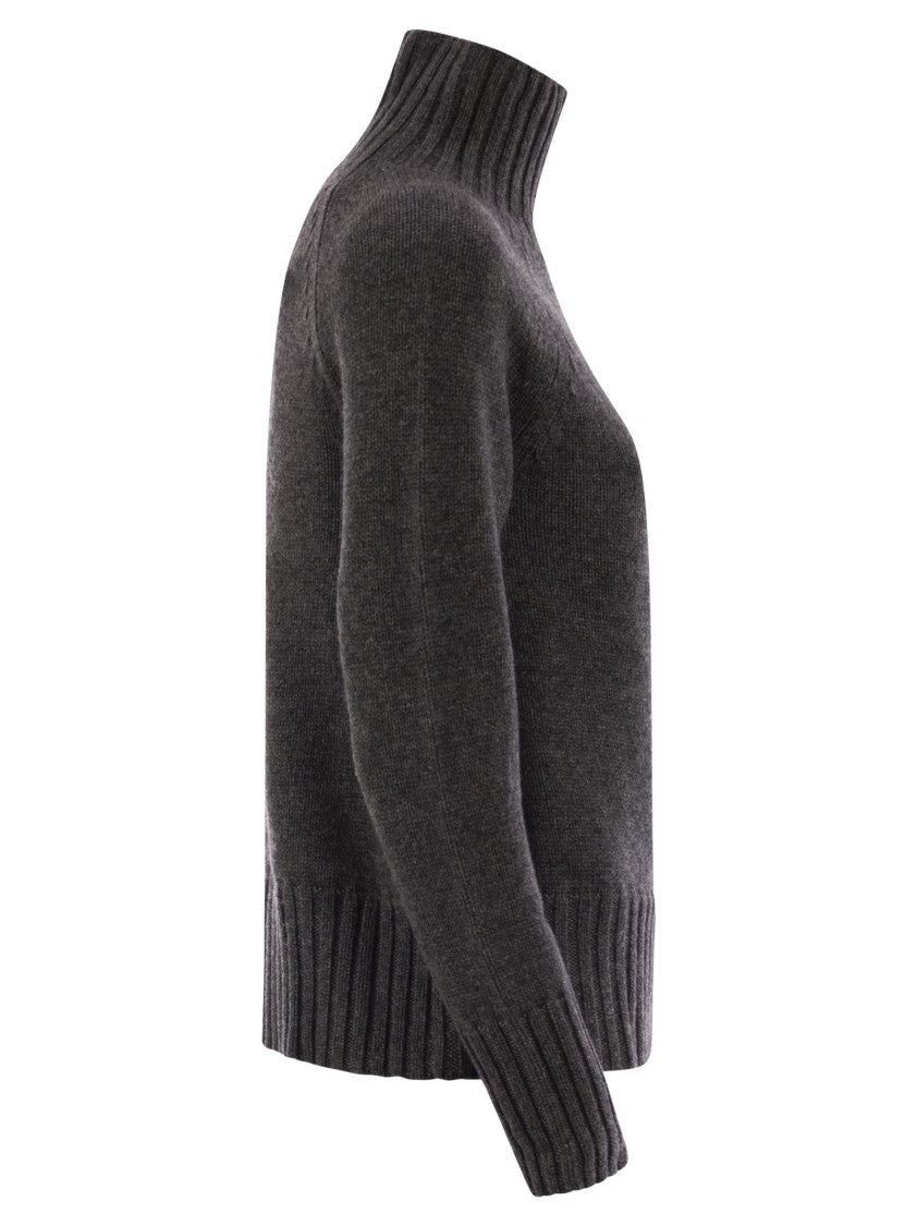 Max Mara Turtleneck In Wool And Cashmere Yarn