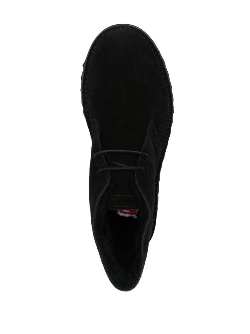 Kenzo Lace-Up Black Ankle Boots With Minimalist Design