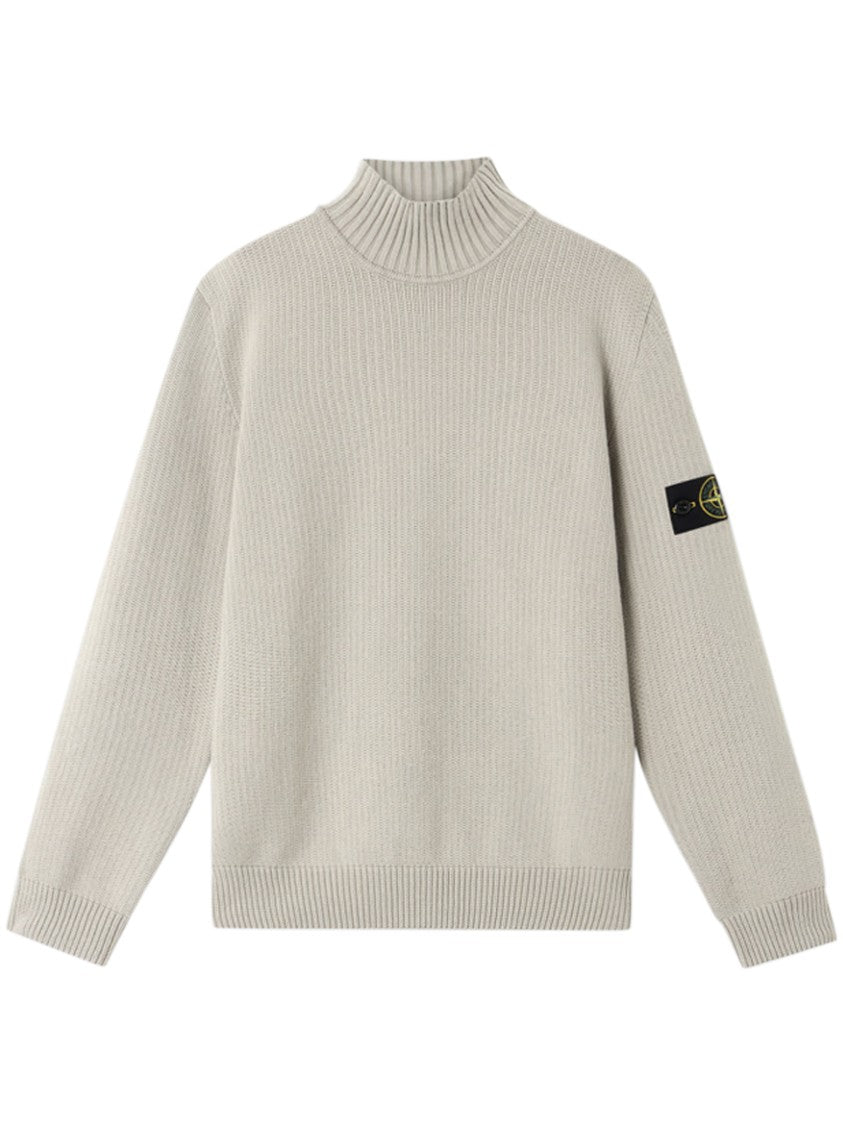 Stone Island Comfortable Knit Sweater In Soft Grey Blend