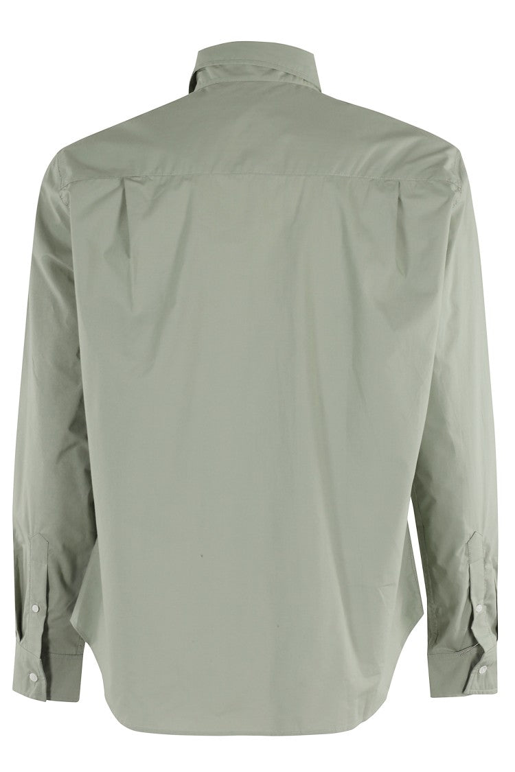 Maison Kitsuné Pointed Collar Relaxed Shirt With Distinctive Fox Patch