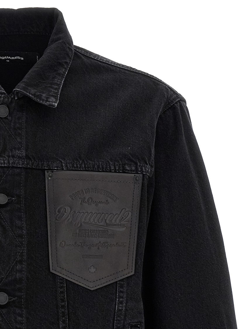 Dsquared2 Structured Black Denim Jacket
