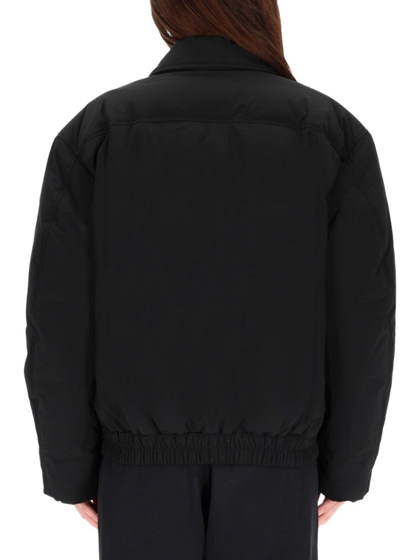 Alexander Wang Boxy Black Padded Sports Jacket With Zippered Pockets