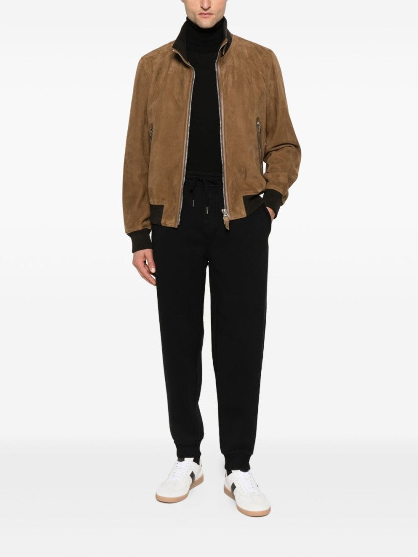Tom Ford Relaxed Fit Black Trousers With Ribbed Cuffs