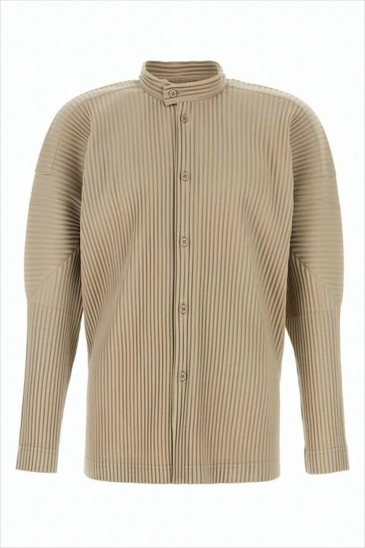 Homme Plissé Issey Miyake Pleated Long-Sleeve Shirt With Sculptural Silhouette