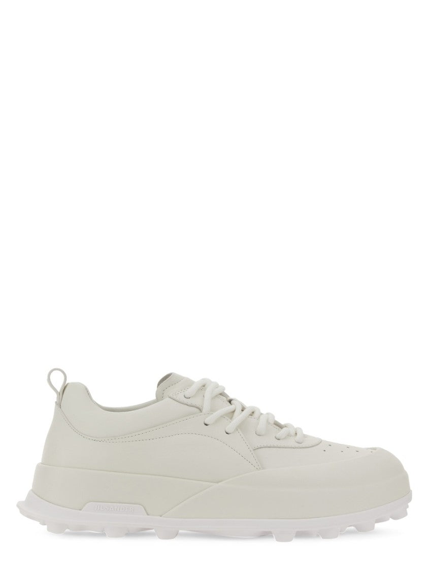 Jil Sander Orb Leather Sneakers With Chunky Sole