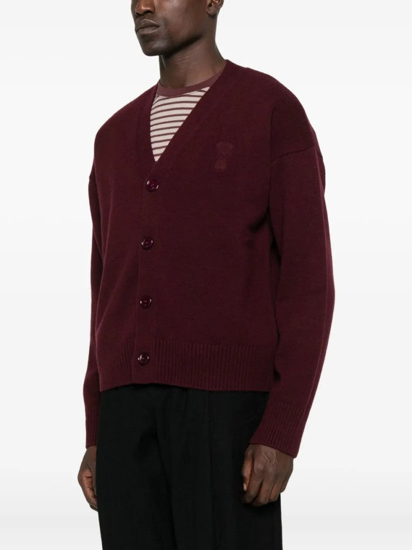 Ami Embroidered Button Cardigan