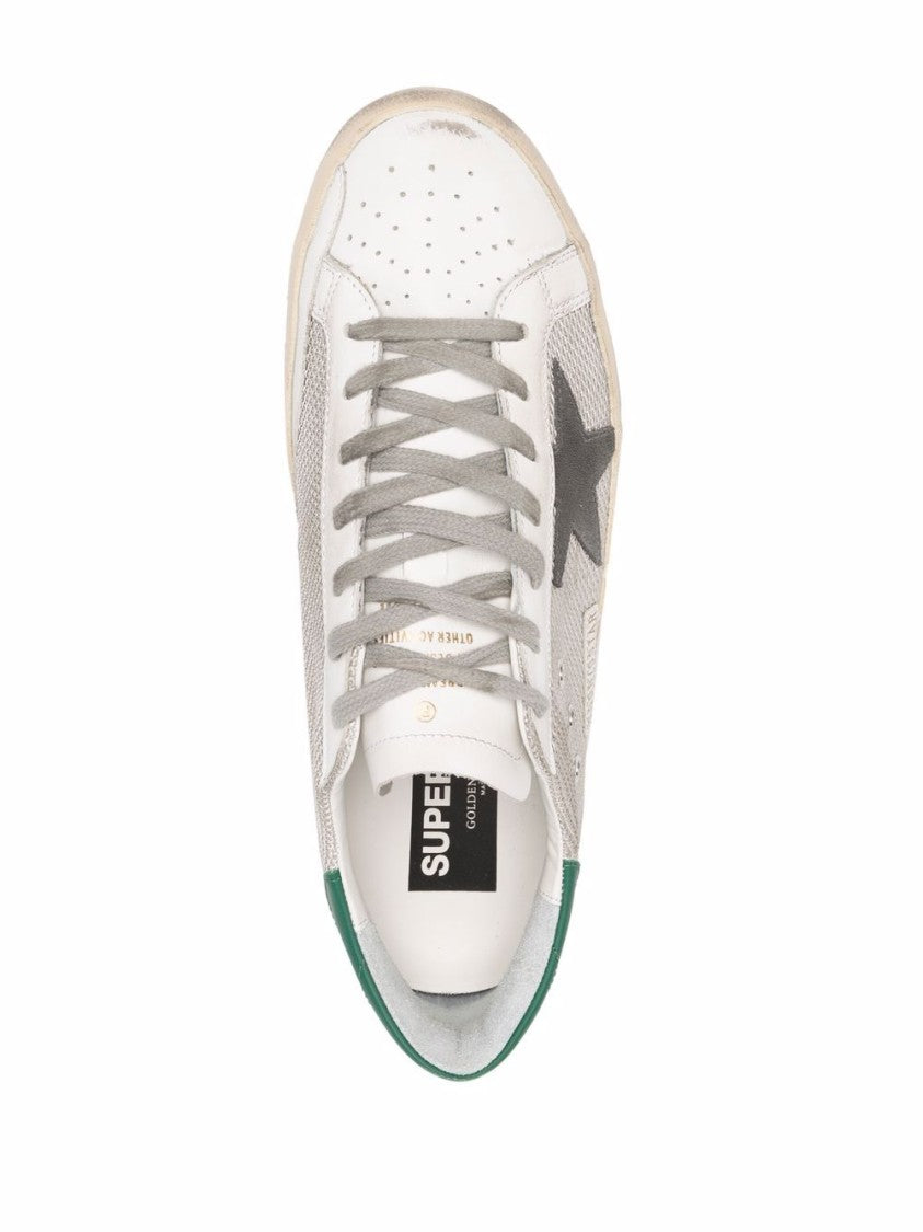 Golden Goose Distressed Leather Sneakers With Signature Star Patch