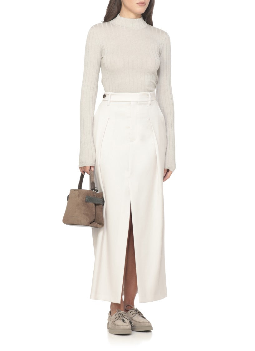 Brunello Cucinelli Grey Cashmere Blend Sweater