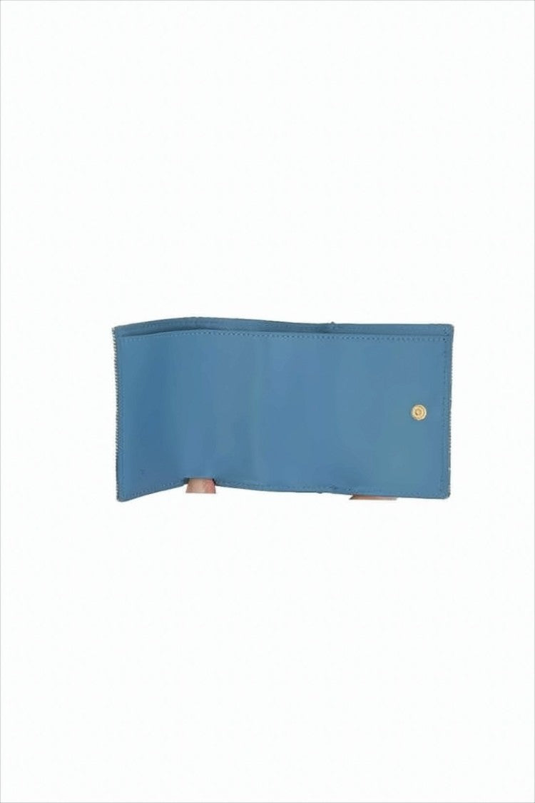 Fendi Geometric Pattern Compact Wallet In Dual Blue Shades