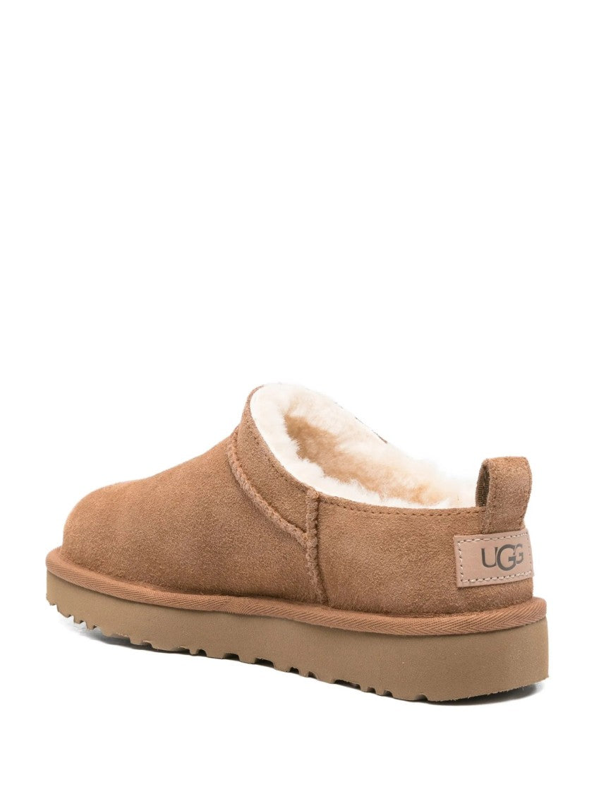Ugg Suede Slip-On Boots With Plush Shearling Lining