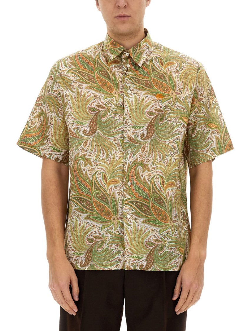Etro Paisley Over Shirt In Lightweight Cotton
