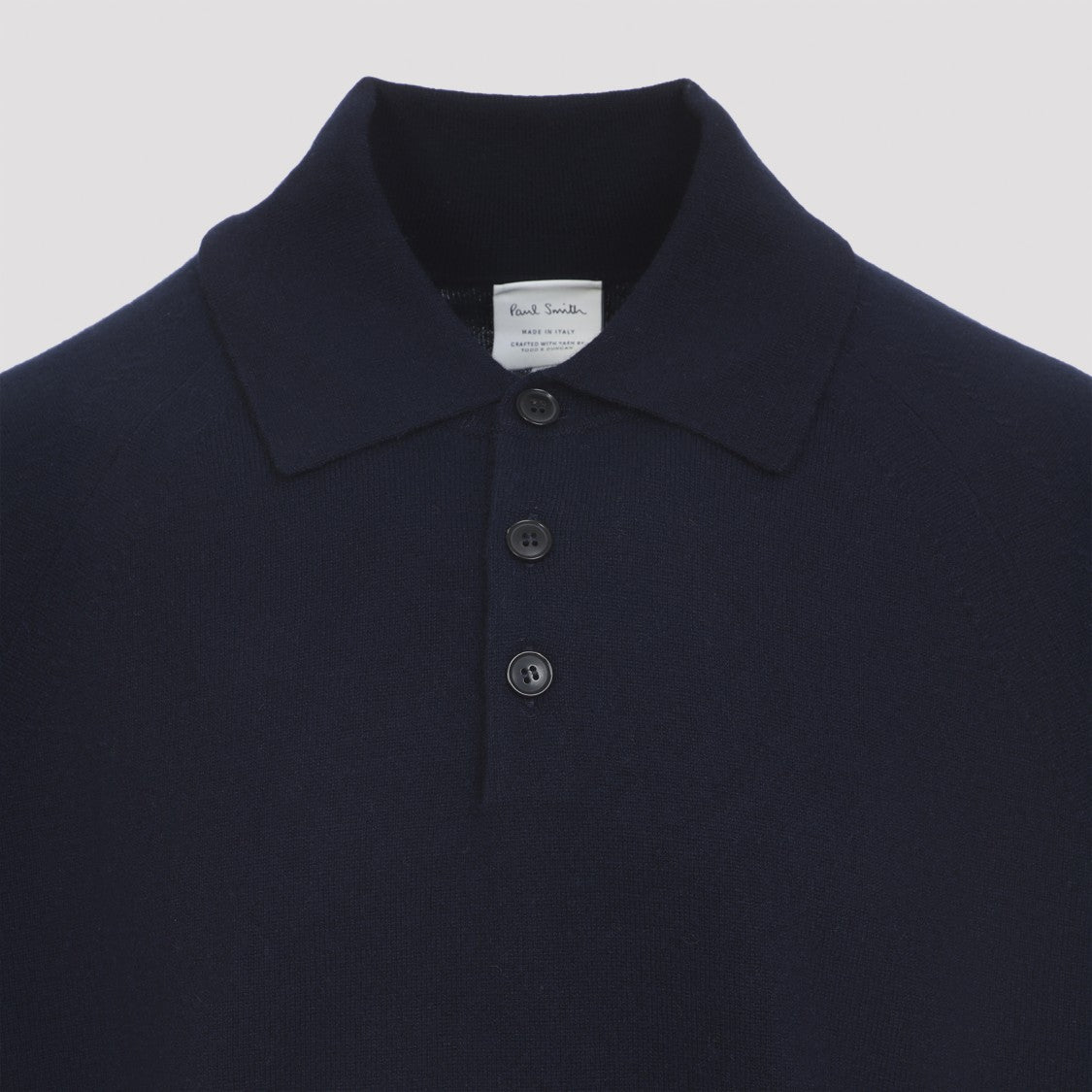 Paul Smith Ls Navy Blue Cashmere Polo