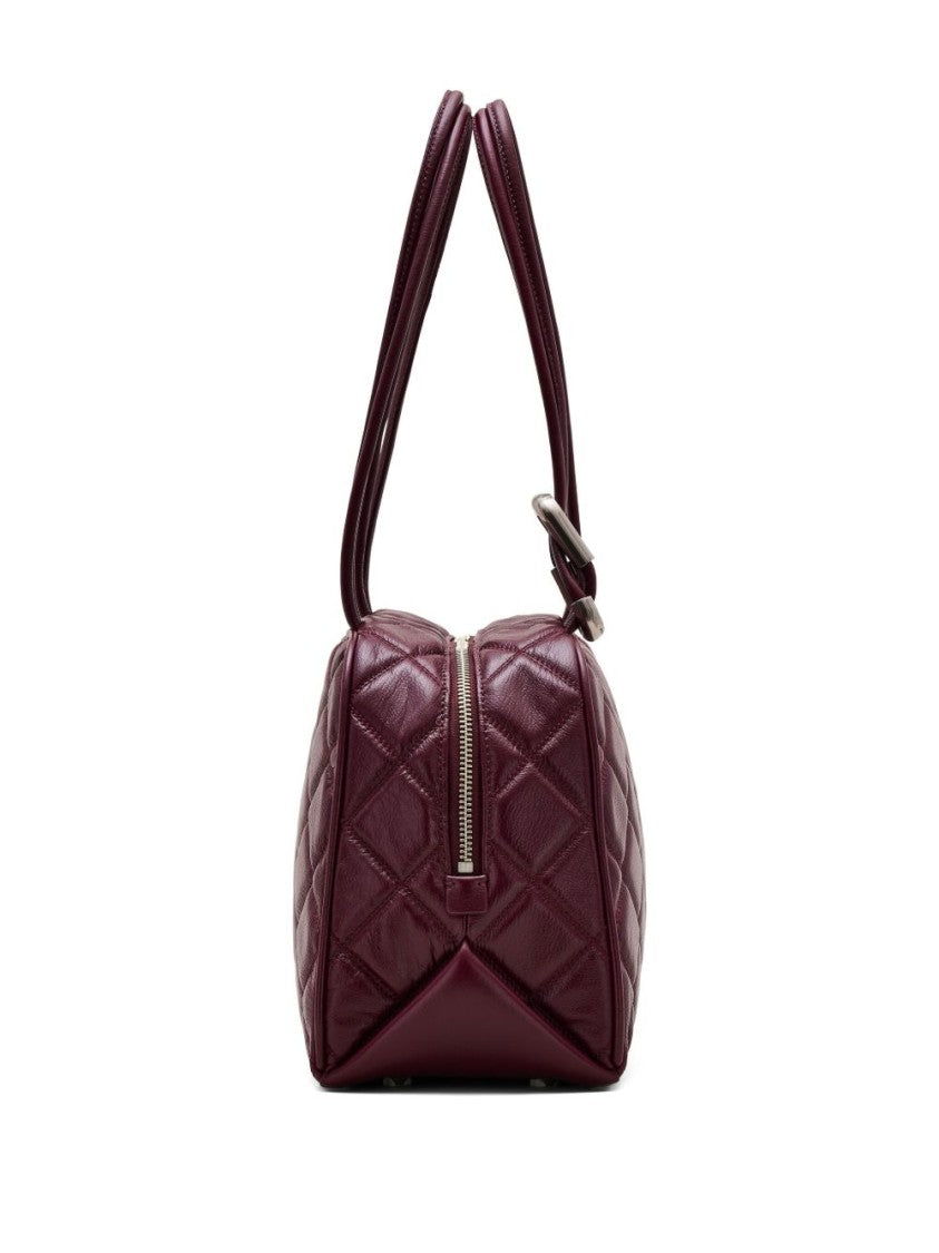 Marc Jacobs Quilted Burgundy Vitello Leather Shoulder Bag