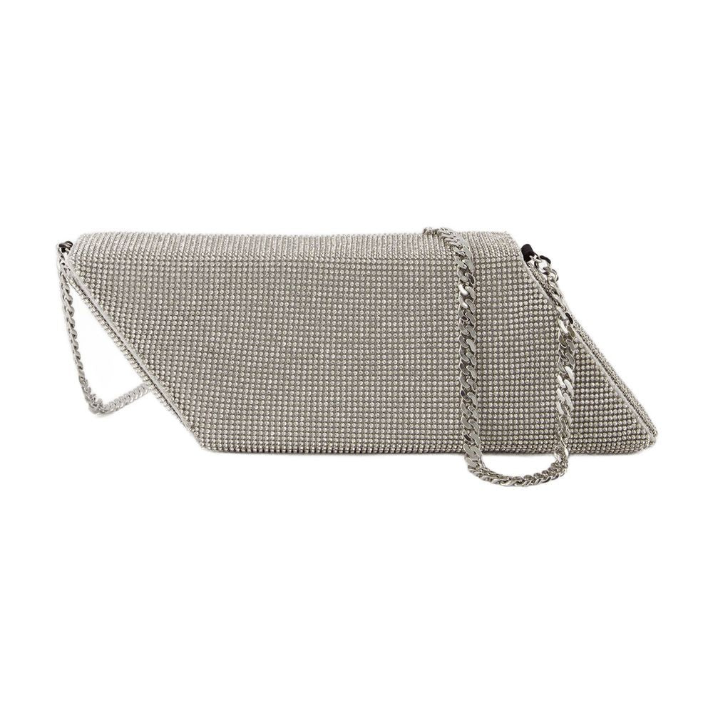 Kara Parallelogram Brass Shoulder Bag With Textured Metallic Finish