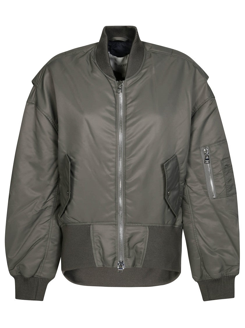 J. W. Anderson Oversized Green Nylon Bomber Jacket