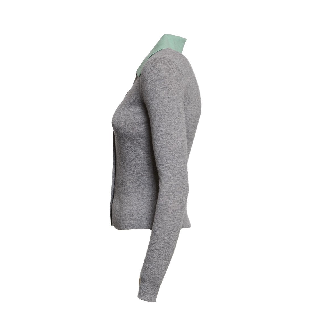 Self-Portrait Fitted Grey Merino Wool Cardigan