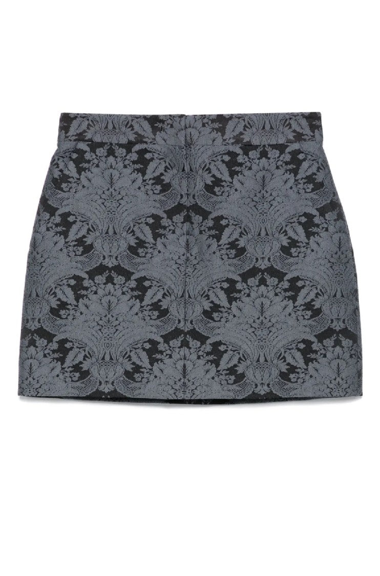 Max Mara Floral Patterned Mini Skirt With Textured Finish