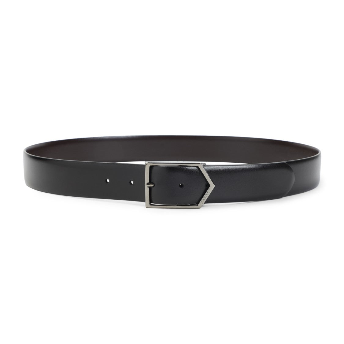 Canali Black Leather Belt