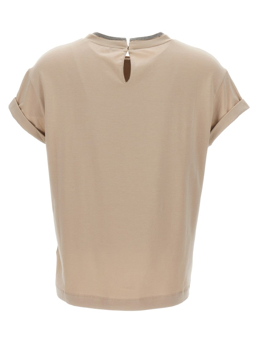 Brunello Cucinelli Monile Detail Cotton Crewneck T-Shirt