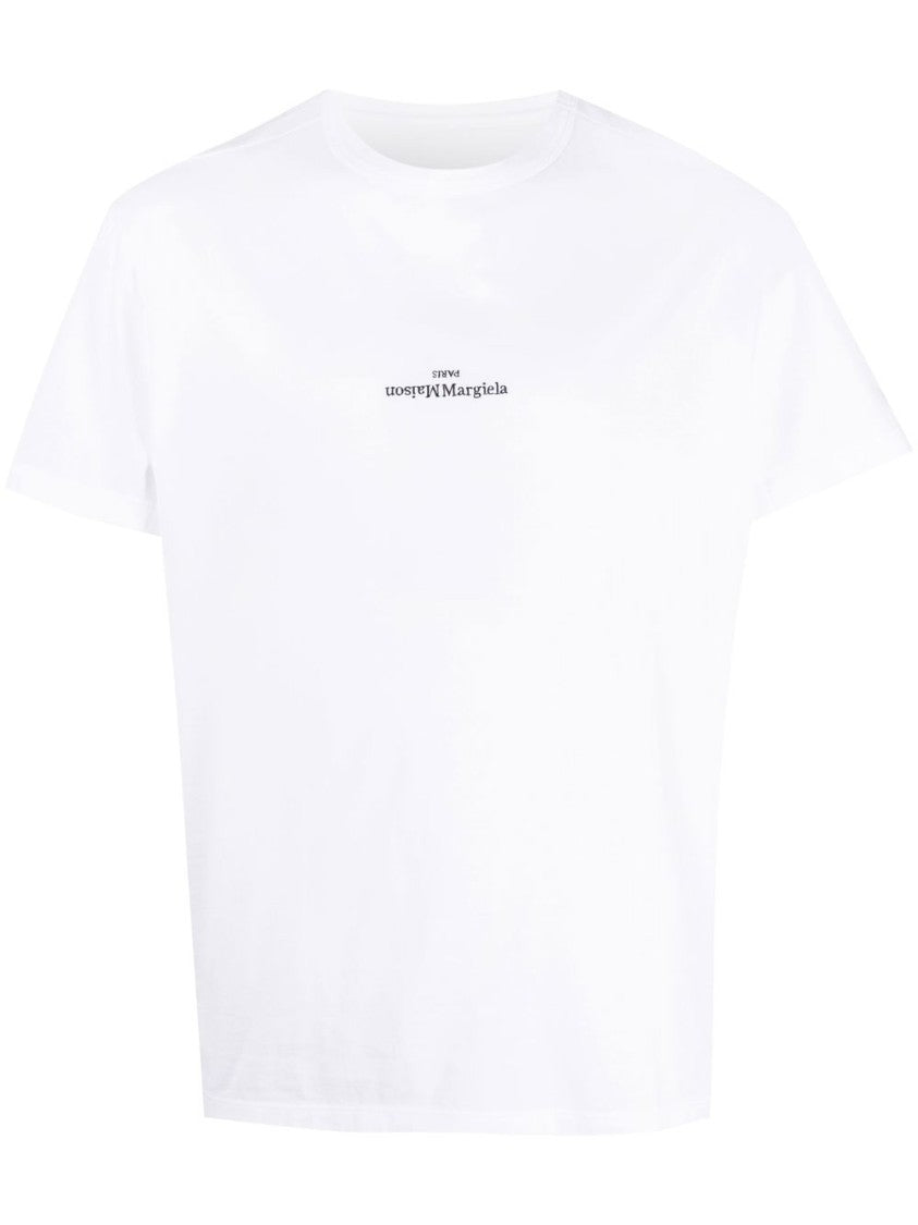 Maison Margiela White Crew Neck Short-Sleeve T-Shirt With Subtle Logo