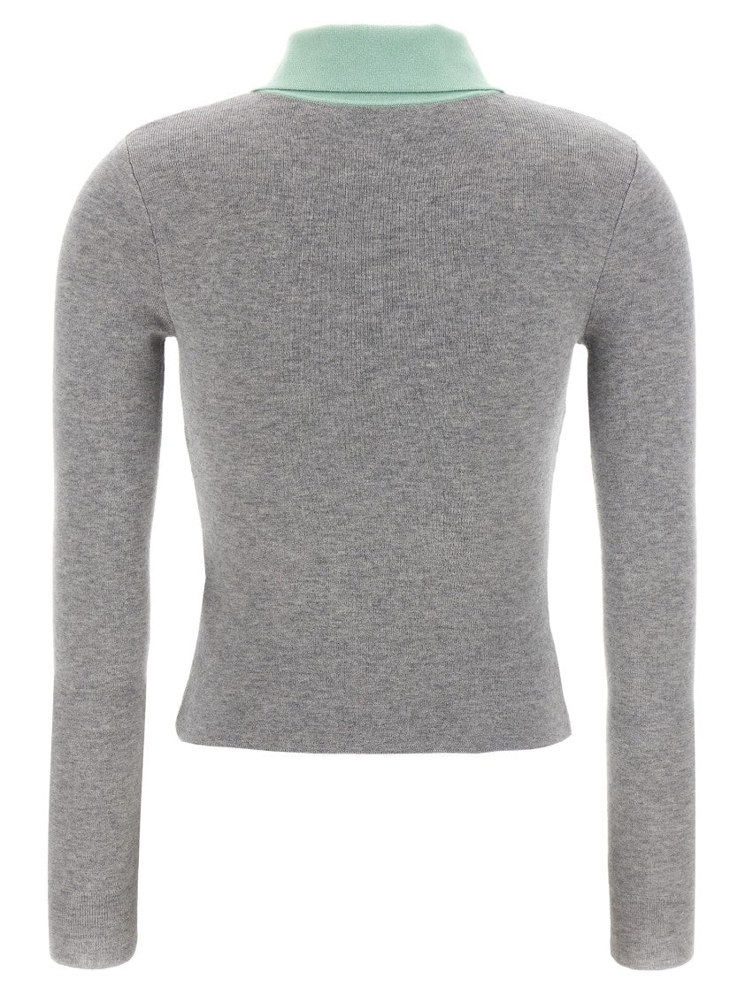 Self-Portrait Grey Merino Wool' Cardigan