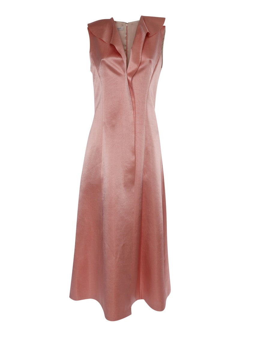 Philosophy Di Lorenzo Serafini Midi Dress With Unique Folded Collar