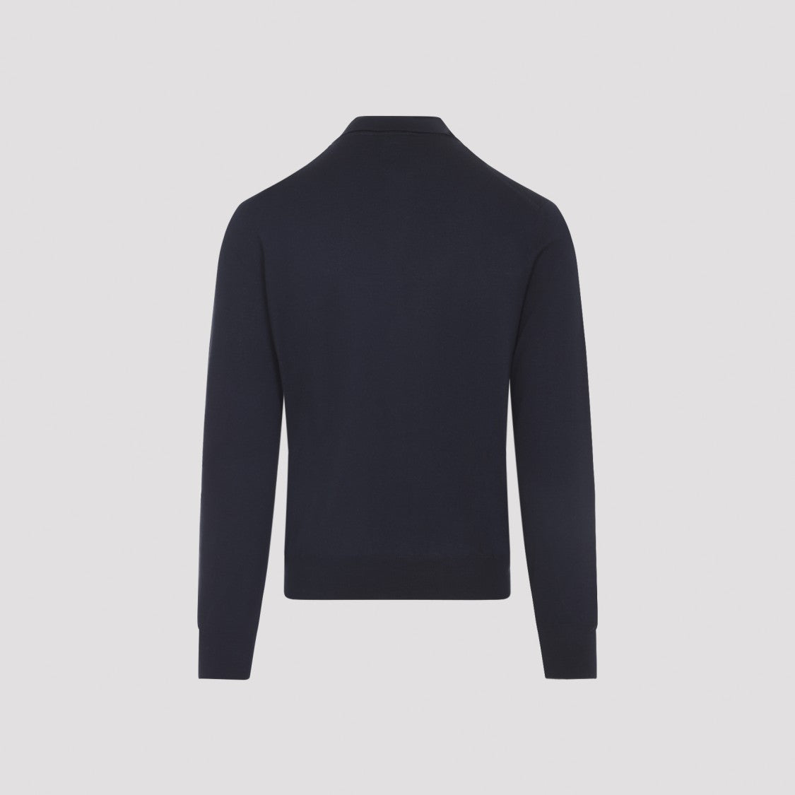 Canali Cashmere Long-Sleeve Polo Shirt With Minimalist Design