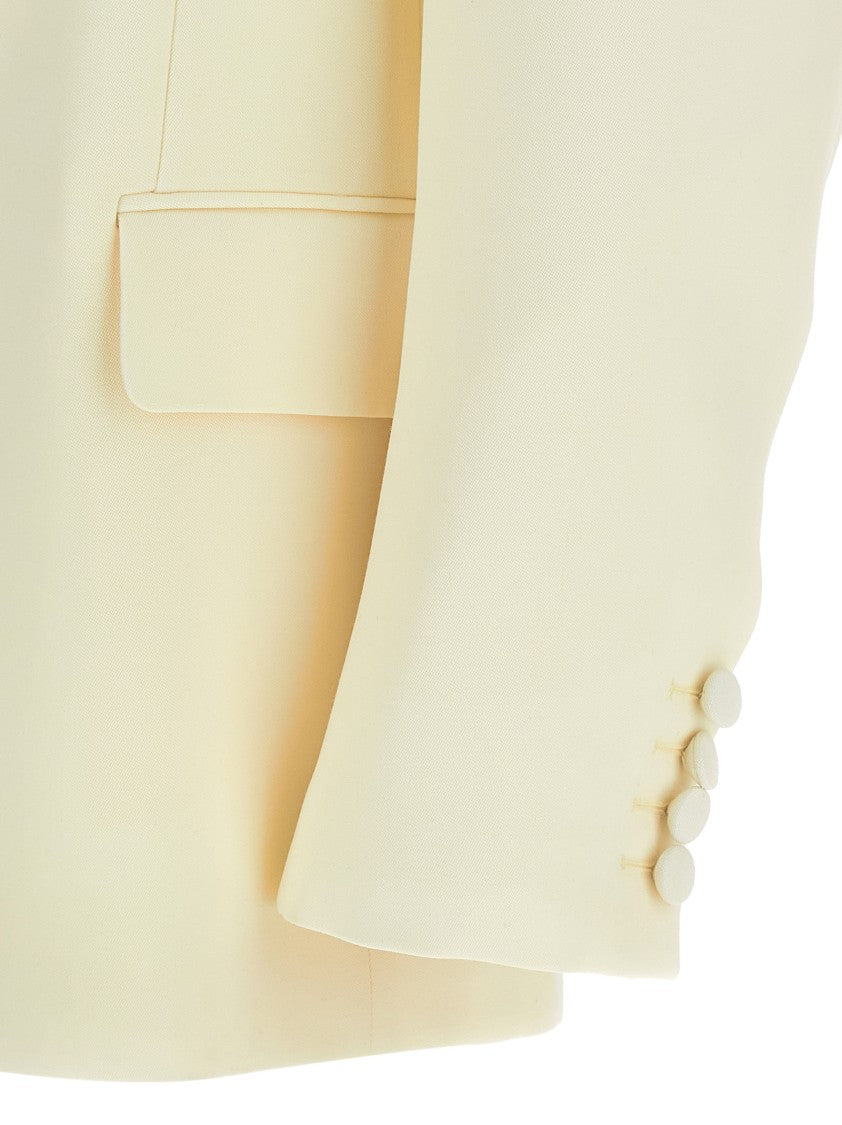 Valentino Garavani Wool Grisaille Double-Breasted Blazer With Peak Lapels