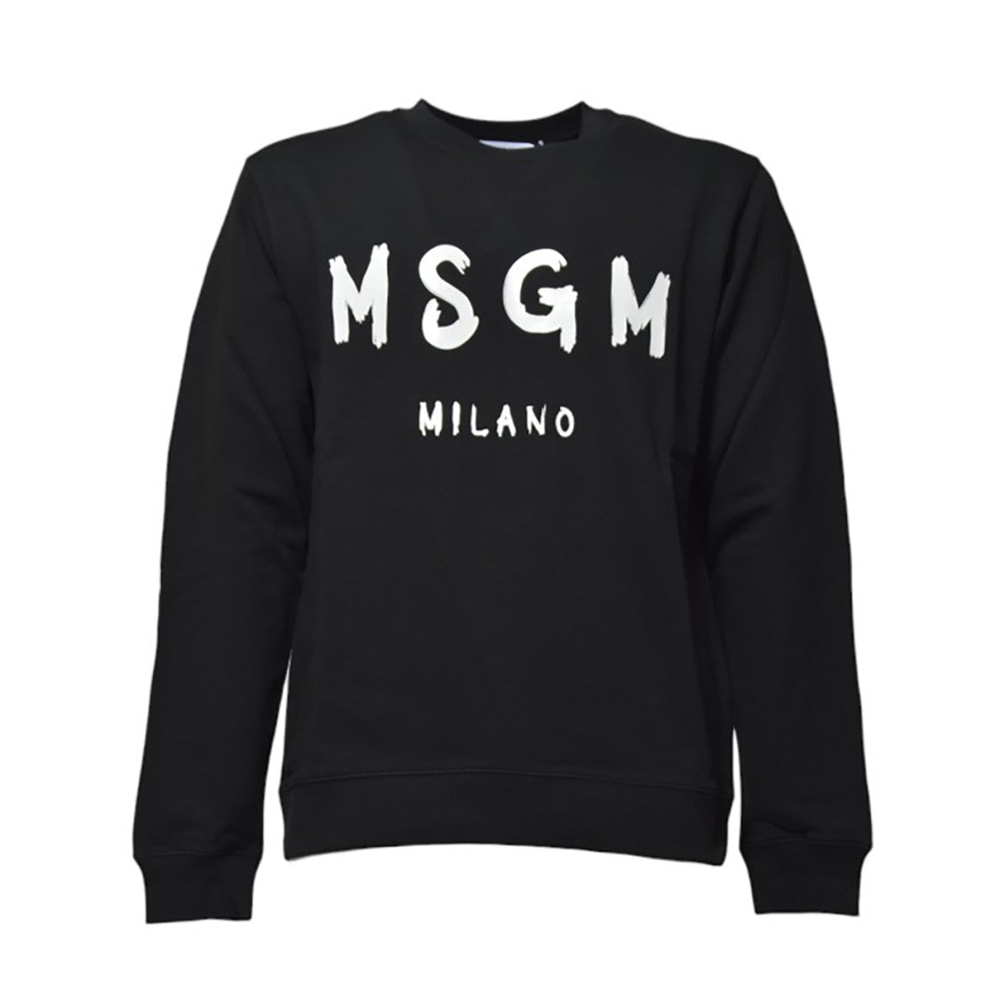 Msgm Black Cotton Crewneck Sweatshirt
