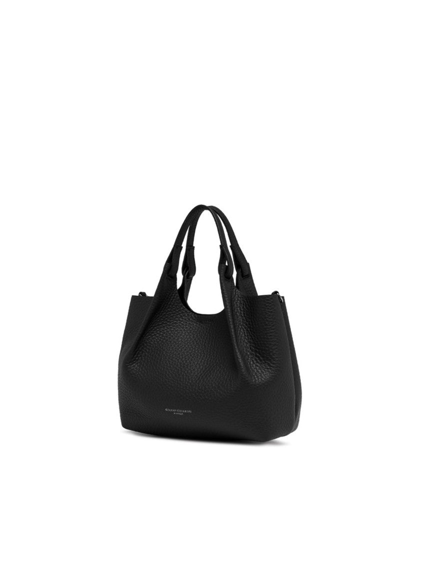 Gianni Chiarini Double-Grain Maxi Leather Shoulder Bag With Detachable Strap