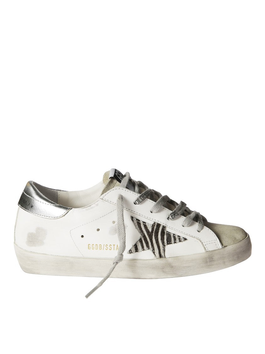 Golden Goose Superstar Leather Upper Suede Zebra Sneakers