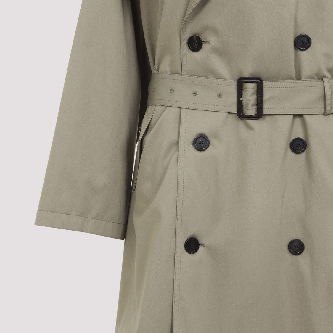 Balenciaga Explorer Beige Cotton Draped Neck Trench