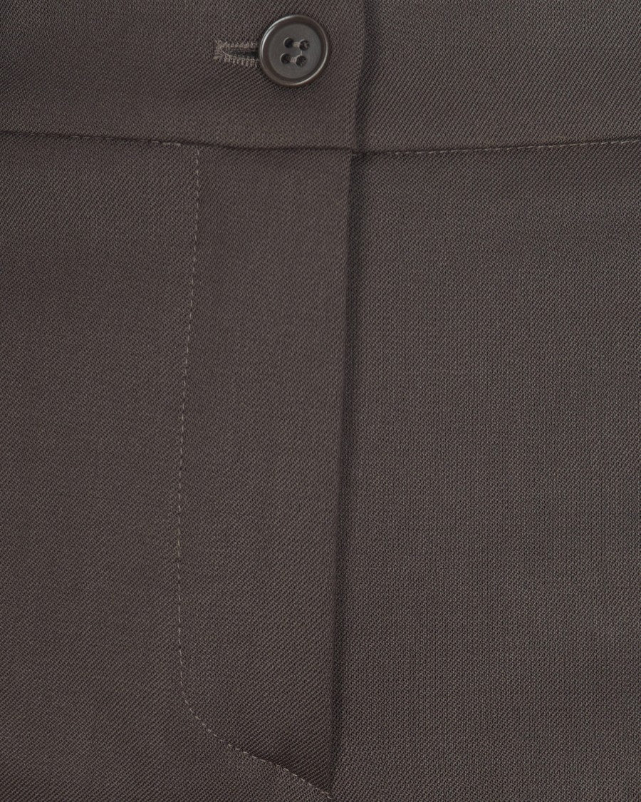 P.A.R.O.S.H. Dark Brown Virgin Wool Trousers