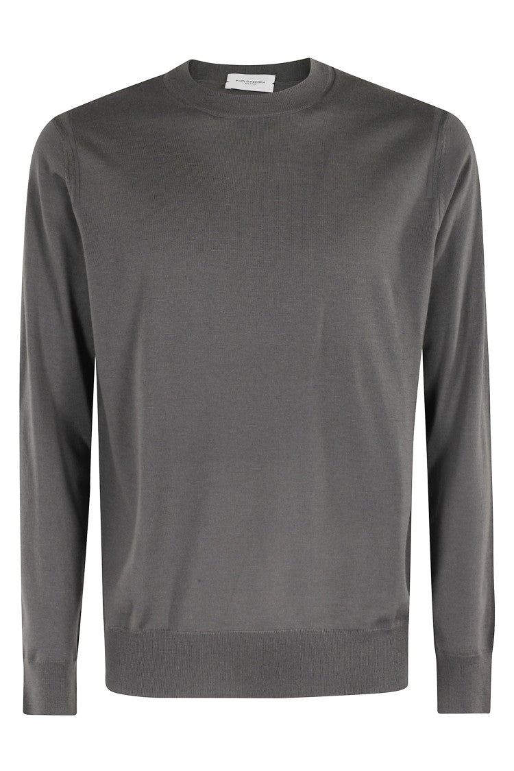 Paolo Pecora Mud-Colored Crew Neck Sweater