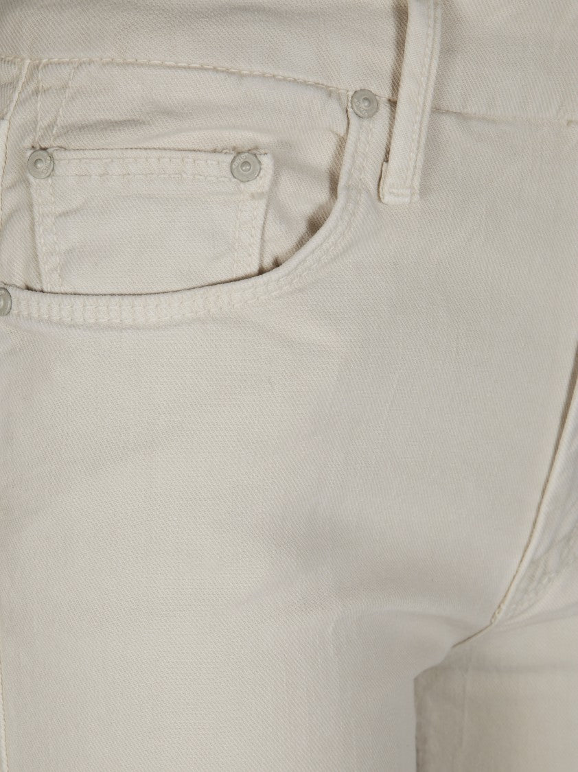 Mother Pristine Flared High-Waisted Pants With Subtle Detailing