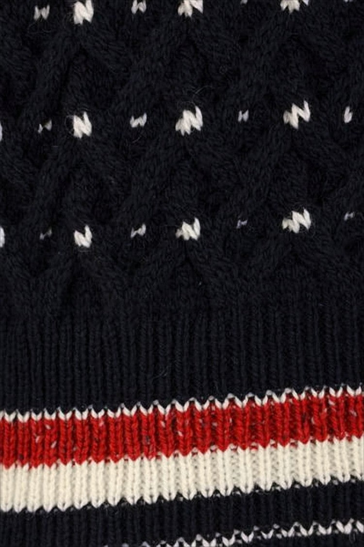 Thom Browne Textured Knit Sweater With Striped Detailing